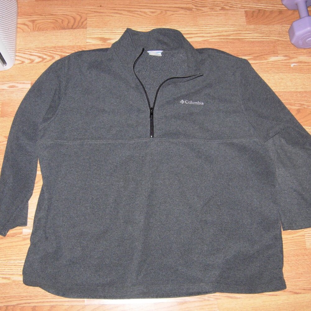 Columbia Gray Fleece 1/4 Zip Top 3XT - Picture 2 of 4